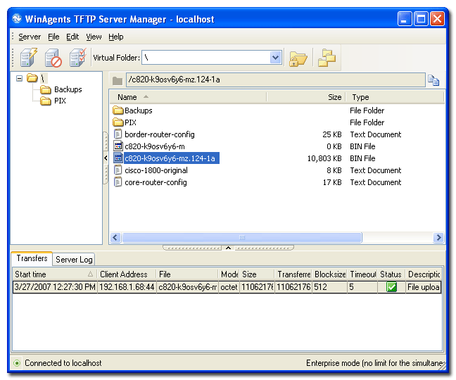 TFTP Server for Windows Screenshot